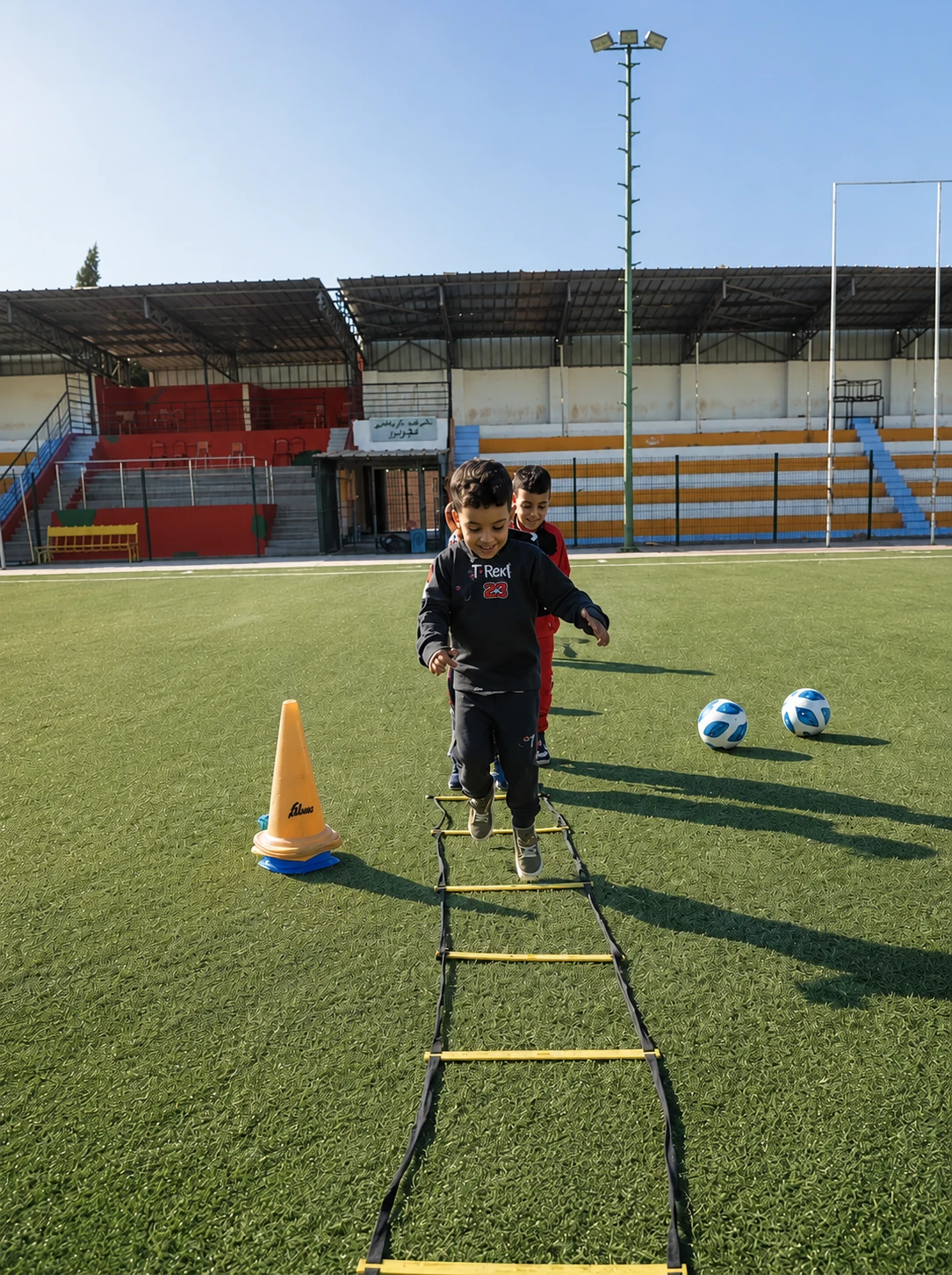 Children playing football as part of Foundation Zaouia sports programs